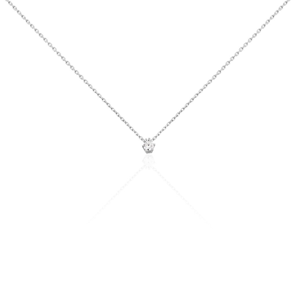 ROME Damen Collier Wei&szlig;gold 375 (9 Karat) Diamant Wei&szlig; 0,1 ct