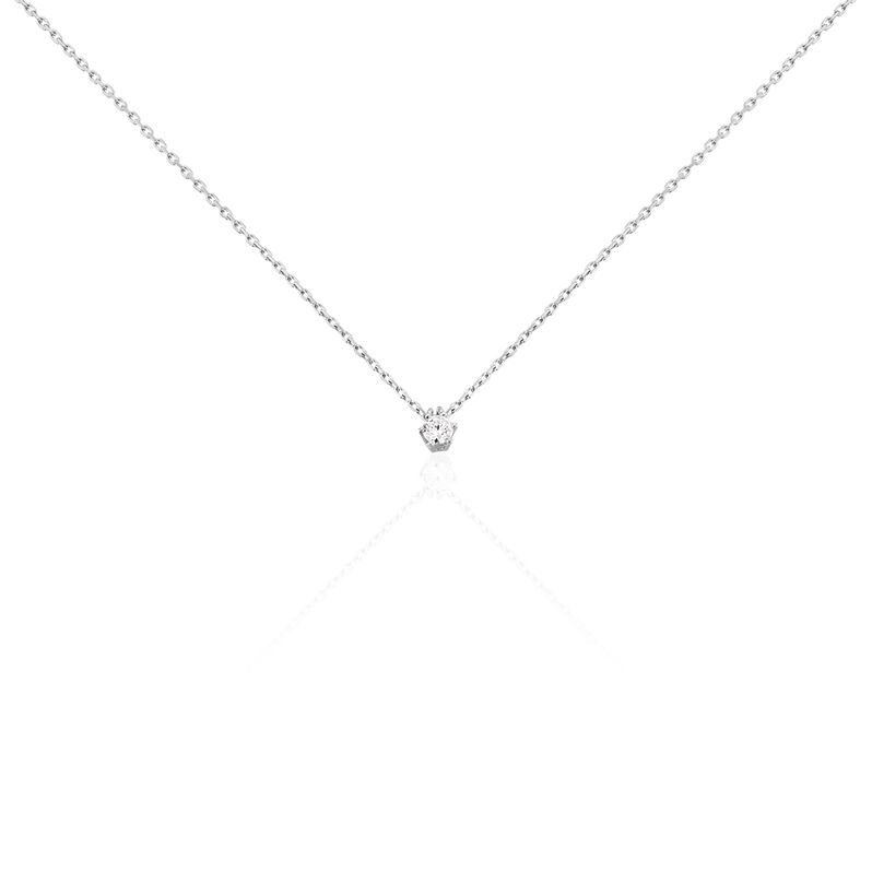 ROME Damen Collier Wei&szlig;gold 375 (9 Karat) Diamant Wei&szlig; 0,1 ct - Halsketten Damen | OROVIVO