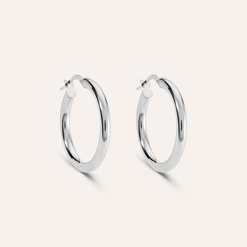 Orecchini A Cerchio Toujours Oro Bianco - Spannringe Damen | OROVIVO