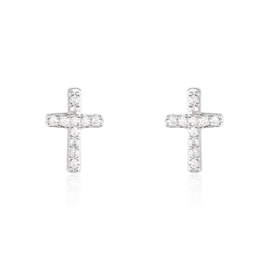 Damen Ohrstecker Silber 925 Zirkonia Religiöses Kreuz Deborah  - Ohrstecker Damen | OROVIVO