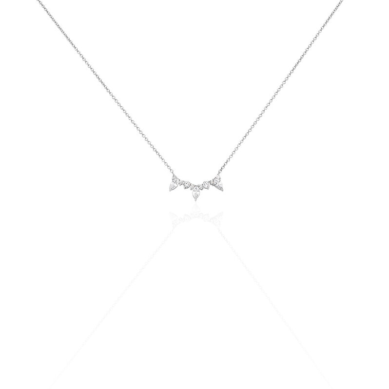 Collier Argent Rhodie Calina Forme Navettes - Spannringe Damen | OROVIVO
