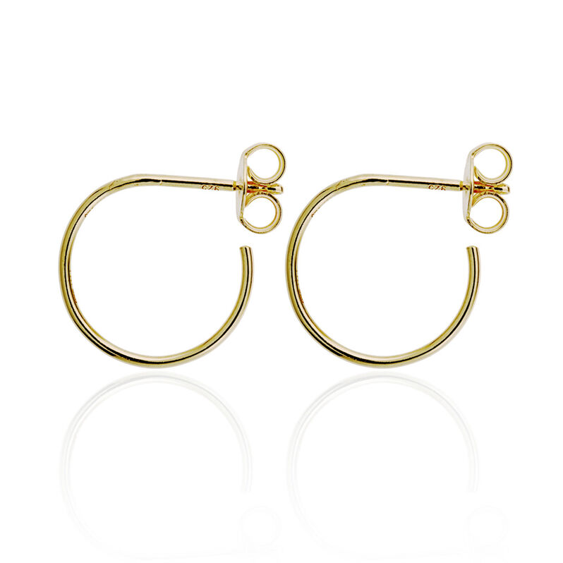 Damen Steckcreolen Silber 925 Vergoldet  - Creolen Damen | OROVIVO