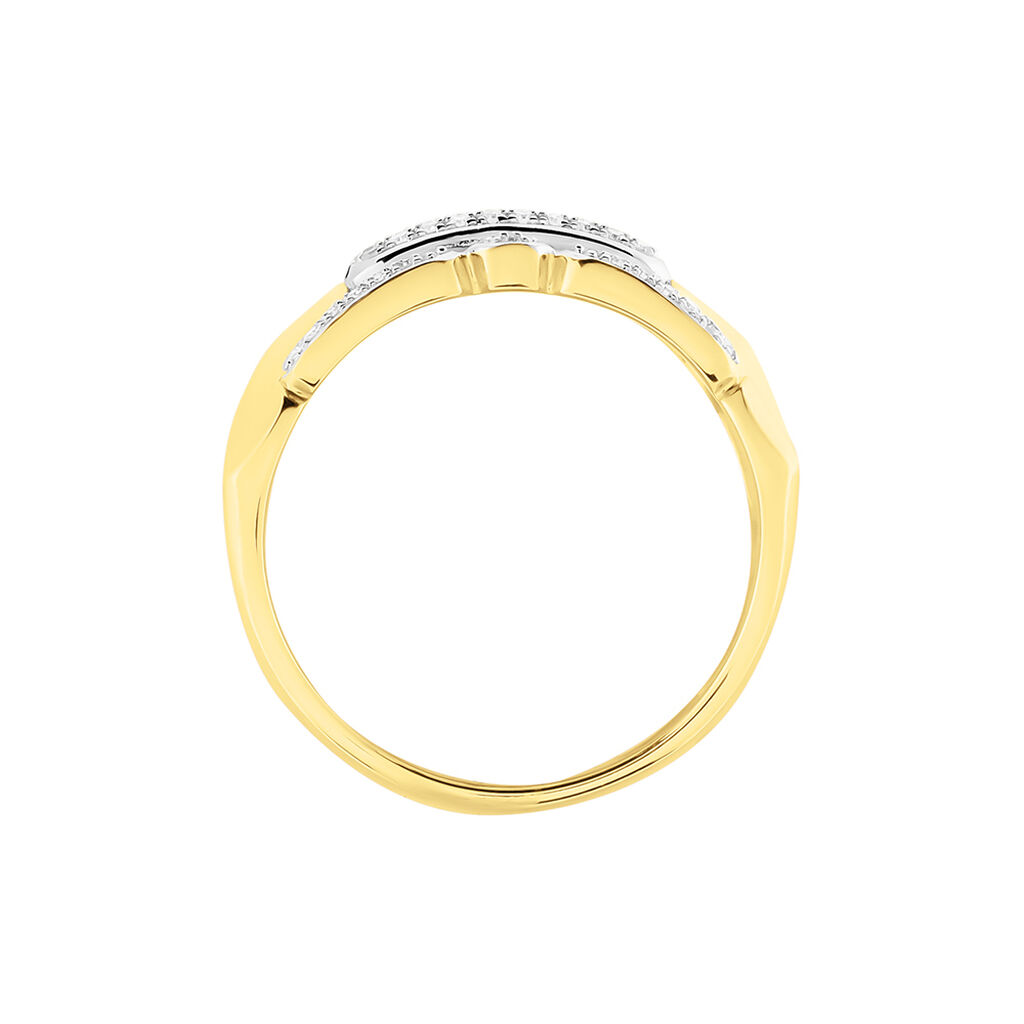 ETTA Damen Ring Gold 375 (9 Karat) Diamant Wei&szlig; 0,18 ct Barren