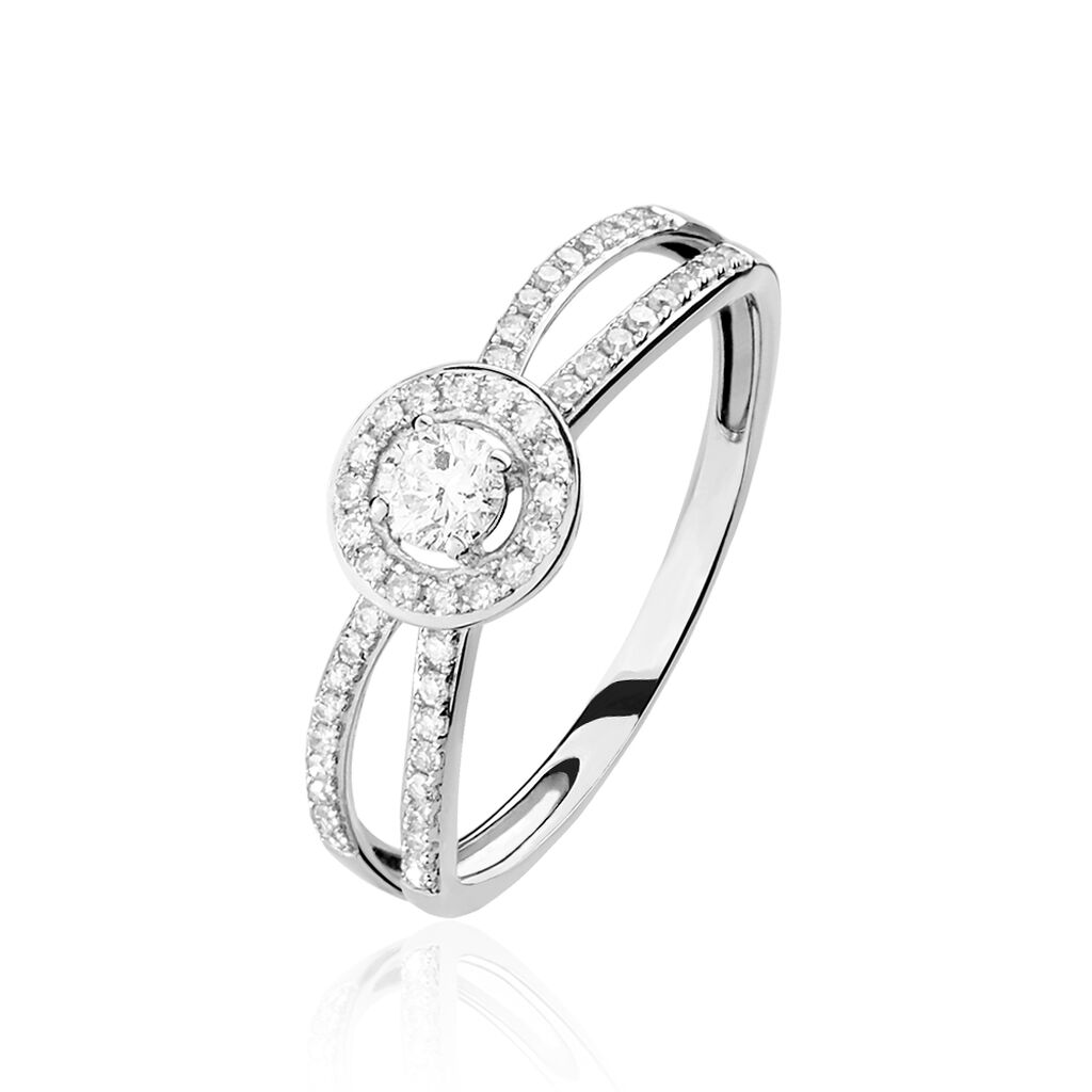 Bague Solitaire Cyranne Or Blanc Diamant - Spannringe Damen | OROVIVO