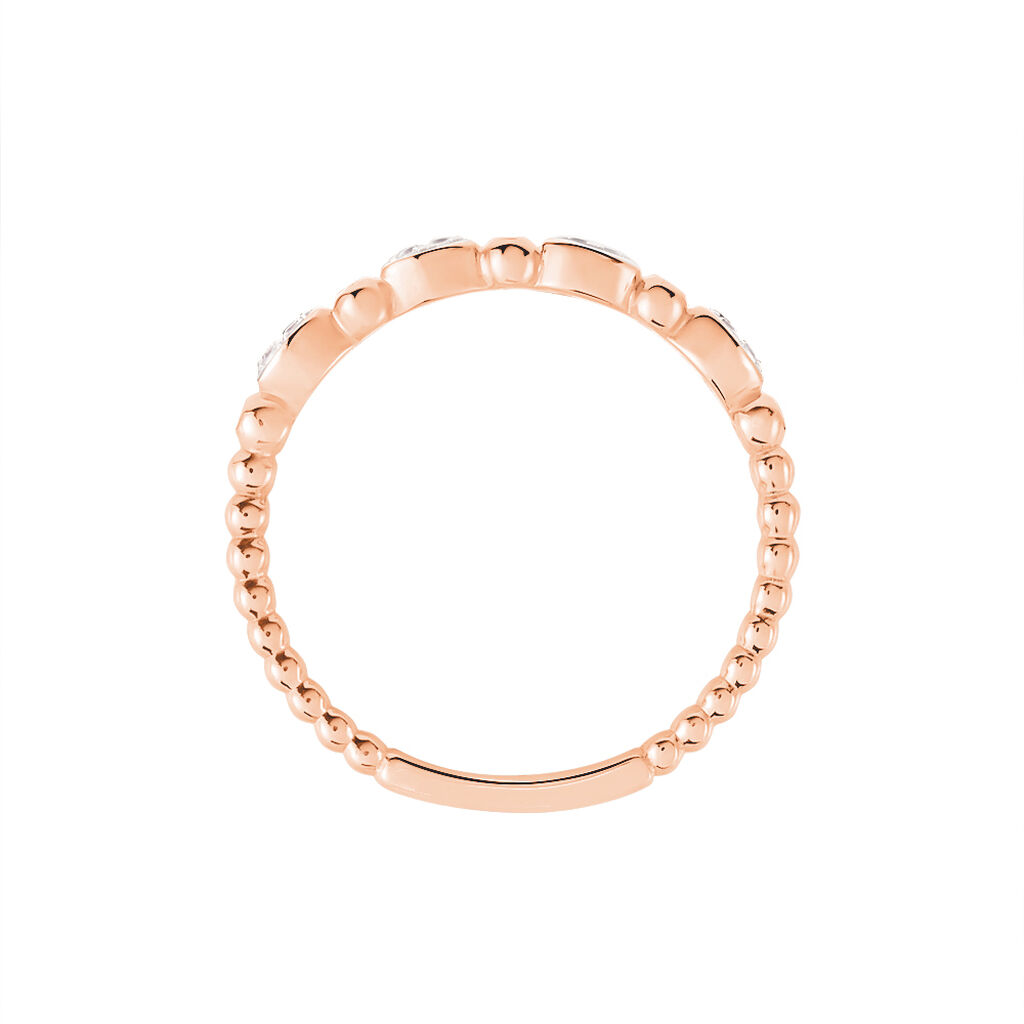 Damen Ring Rosegold 375 (9 Karat) Zirkonia Wei&szlig; 0,11 ct