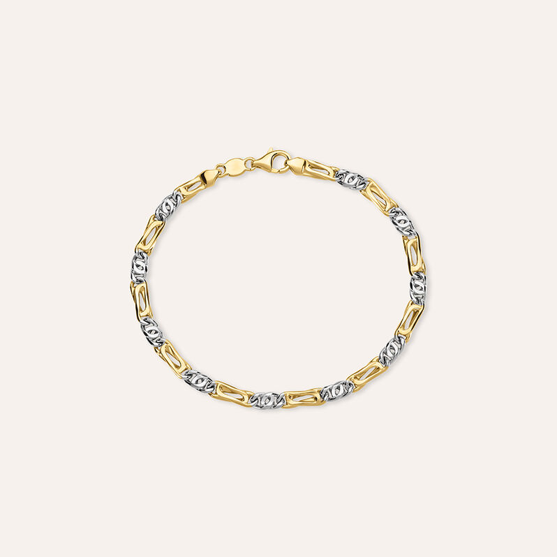 Bracciale Catena L'homme Or Oro Bicolore - Spannringe Herren | OROVIVO