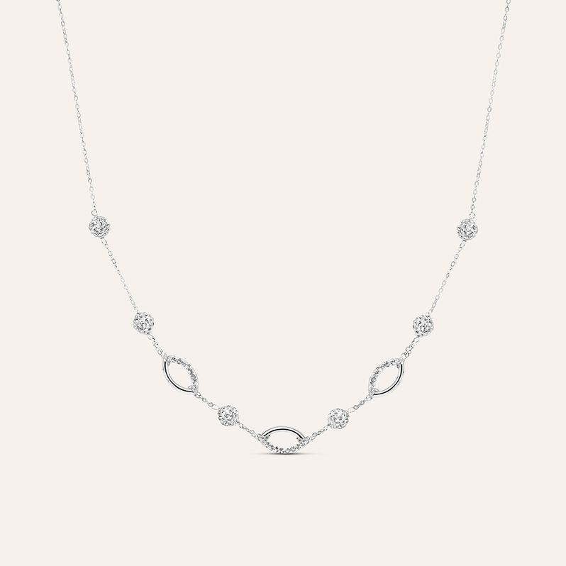 Collana Christelle Oro Bianco Cristallo - Spannringe Damen | OROVIVO