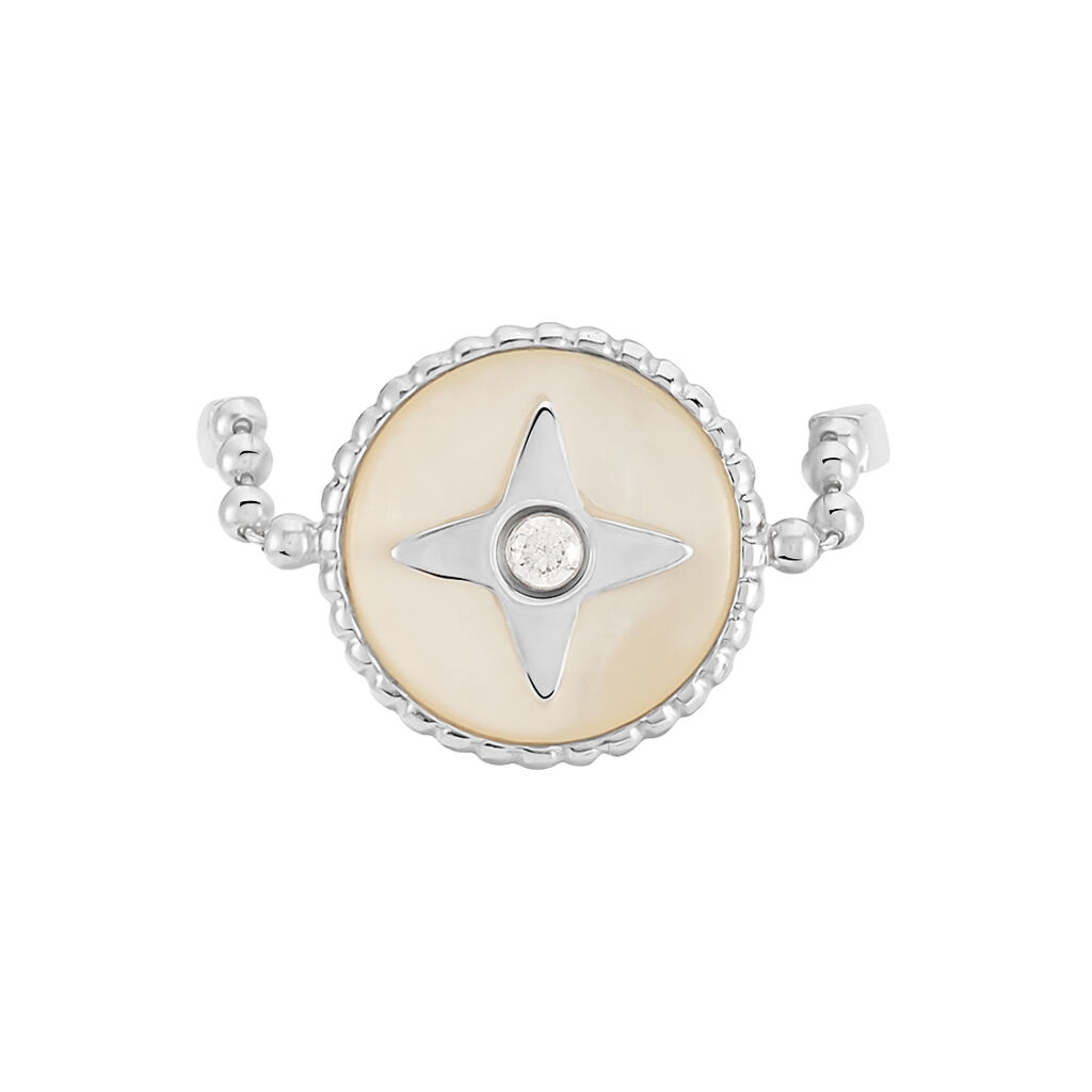 RESA 2 Damen Ring Wei&szlig;gold 375 (9 Karat) Zirkonia Wei&szlig; Stern