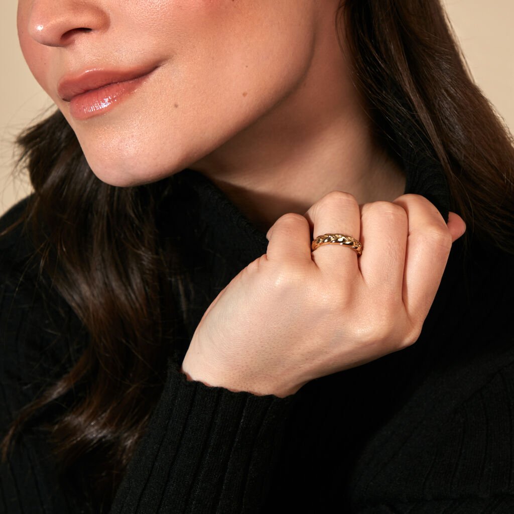 VITTORIA Damen Ring Edelstahl vergoldet B 4,3 mm