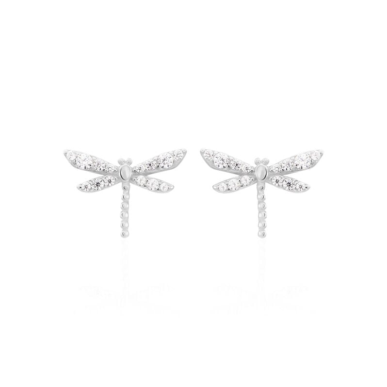 Boucles D'oreilles Puces Indiana Argent Blanc Oxyde De Zirconium - Spannringe Damen | OROVIVO