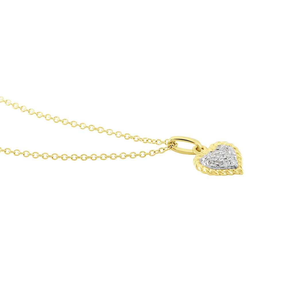 Damen Collier Gold 375 Diamant 0,06ct Herz Herz Special 0,95mm - Halsketten Damen | OROVIVO