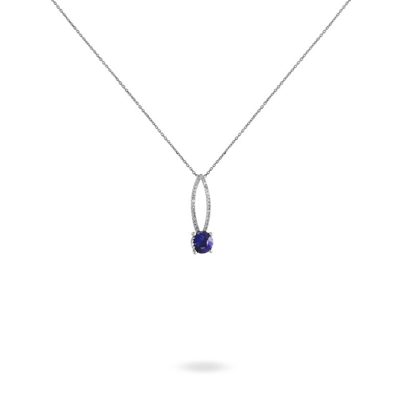 Collier Kourtneyae Or Blanc Iolite Et Diamant - Spannringe Damen | OROVIVO