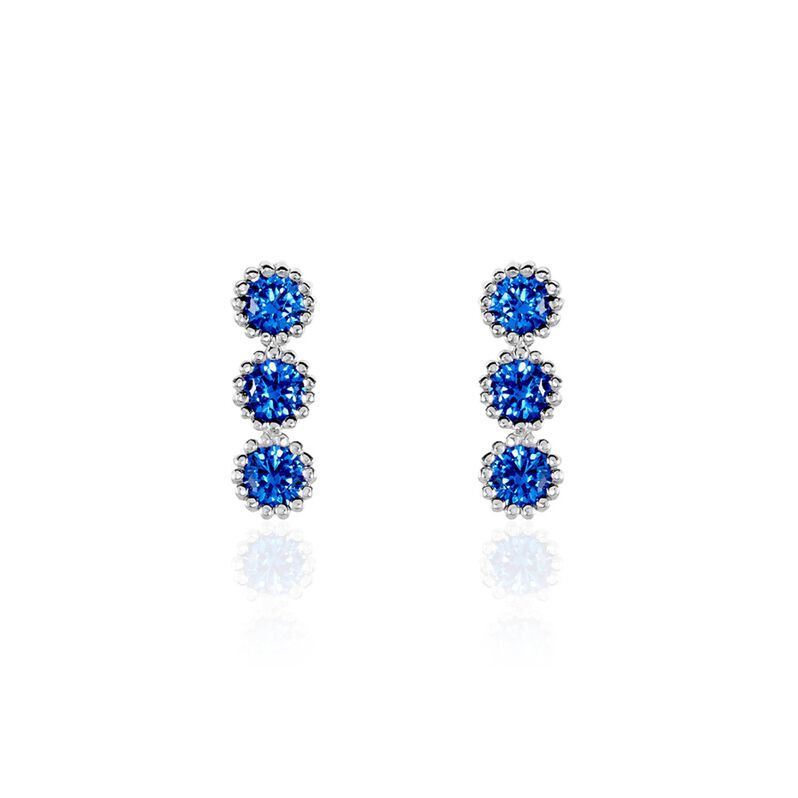 Boucles D'oreilles Puces Kasey Argent Weiss Oxyde De Zirconium - Spannringe Damen | OROVIVO