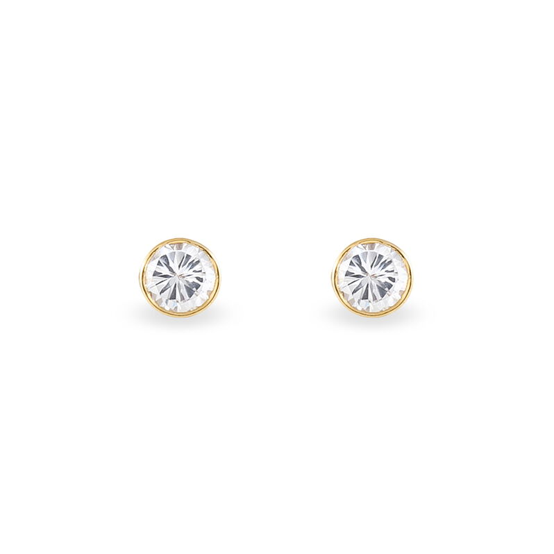 Damen Ohrstecker Gold 375 Zirkonia 5mm - Ohrstecker Damen | OROVIVO