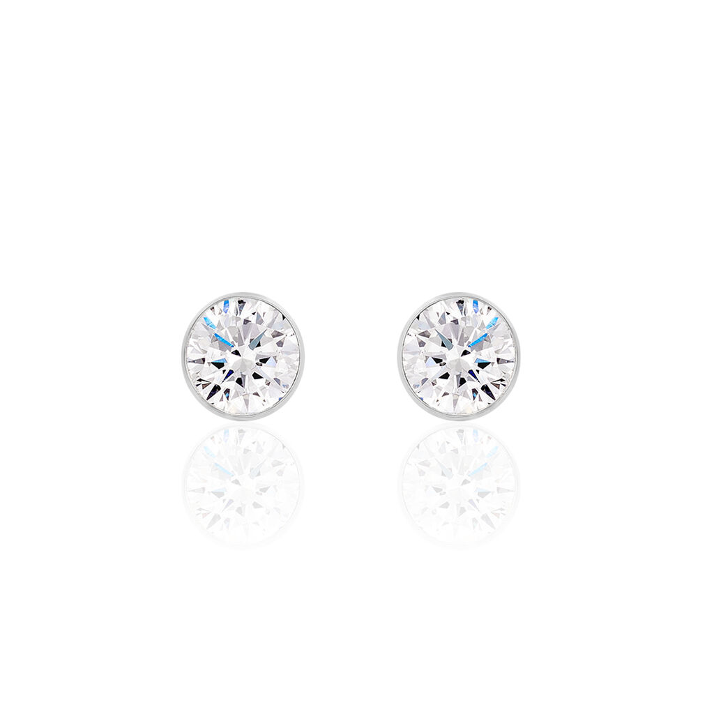 Damen Ohrstecker Silber 925 Zirkonia 6mm - Ohrstecker Damen | OROVIVO