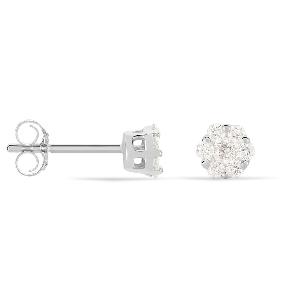 MERULA Damen Ohrstecker Wei&szlig;gold 375 (9 Karat) Diamant Wei&szlig; 0,14 ct