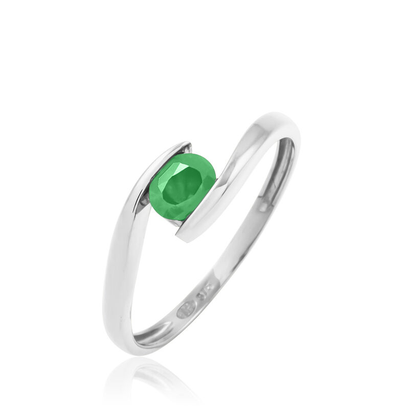 Bague Camilia Or Blanc Emeraude - Spannringe Damen | OROVIVO
