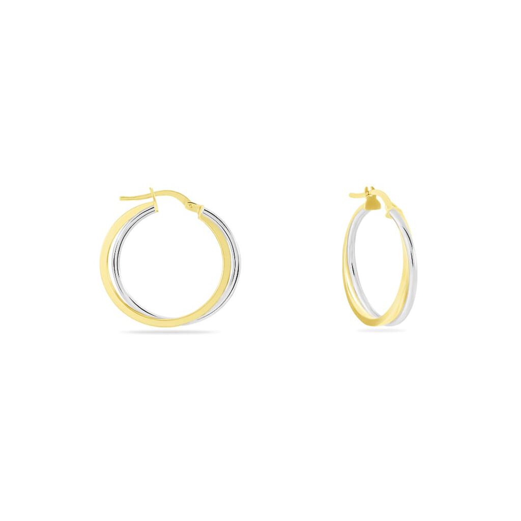 ALDONA Damen Creolen Gold Bicolor 375 (9 Karat) B 1,5 mm