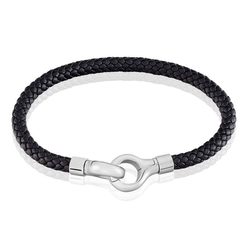 Herren Lederarmband Edelstahl Schwarz - Armbänder Herren | OROVIVO