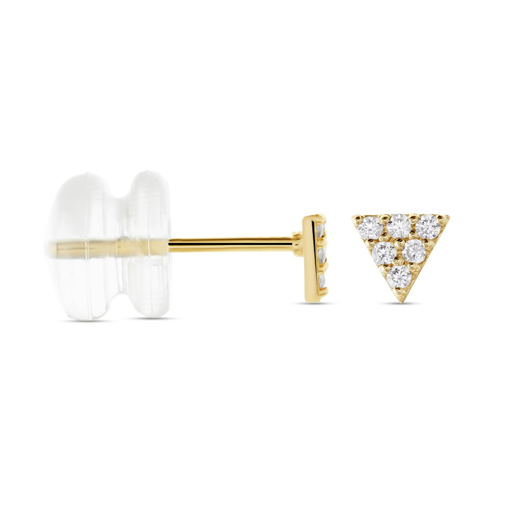 Damen Ohrstecker Gold 375 Zirkonia Dreieck  - Ohrstecker Damen | OROVIVO