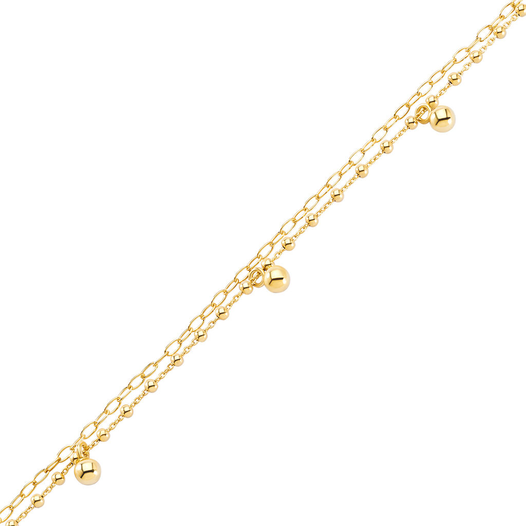 KIMBER Damen Armband Silber vergoldet 925 Ball B 2 mm