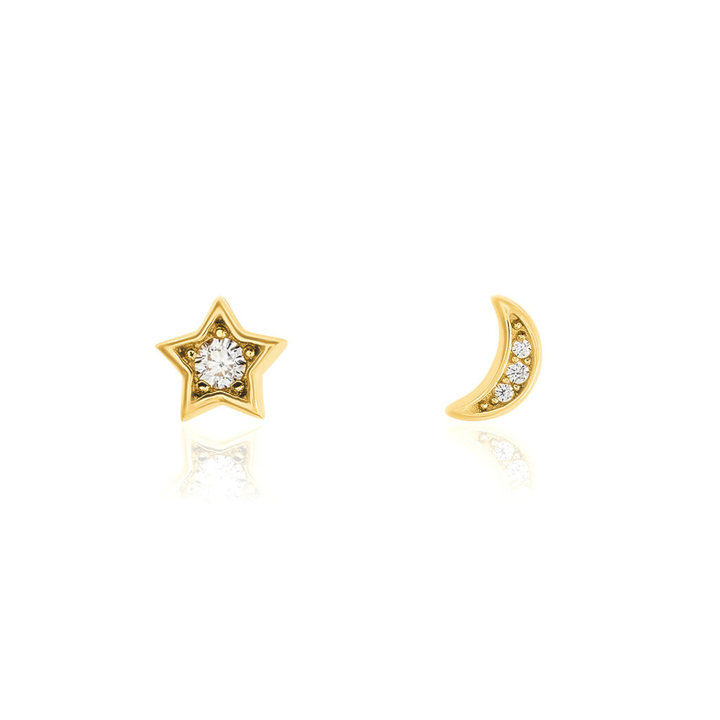 Damen Ohrstecker Silber vergoldet 925 Zirkonia Stern Stars  - Ohrstecker Damen | OROVIVO