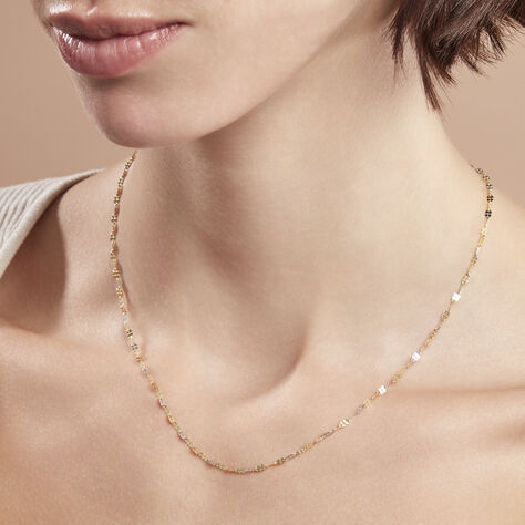 Damen Singapurkette Gold 375 Bicolor  - Halsketten Damen | OROVIVO