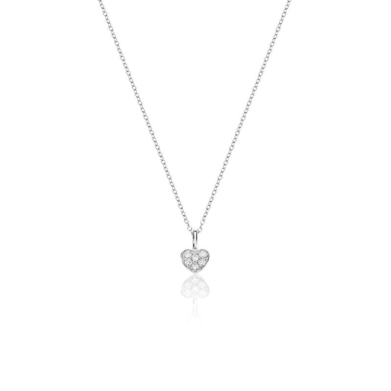 JESSICA Damen Collier Silber 925 Zirkonia Wei&szlig; 0,35 ct Herz - Halsketten Damen | OROVIVO