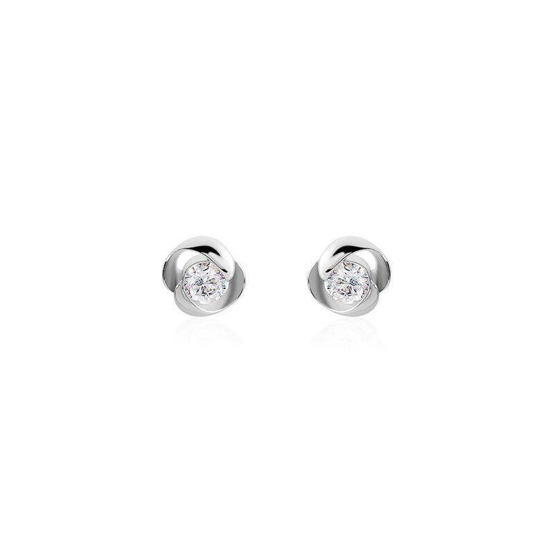 LUCY Damen Ohrstecker Silber 925 Zirkonia Wei&szlig; 0,81 ct Blume - Ohrstecker Damen | OROVIVO