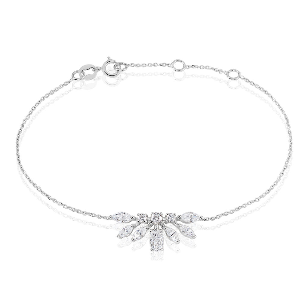 Bracelet Or Weiss Kaelle Fleur Oxydes - Spannringe Damen | OROVIVO