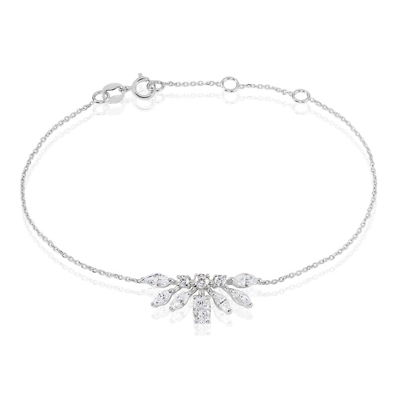 Bracelet Or Weiss Kaelle Fleur Oxydes - Spannringe Damen | OROVIVO