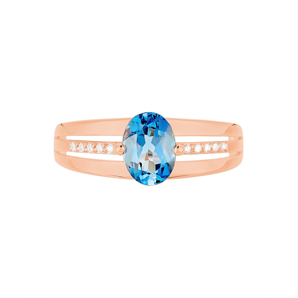 Bague Milna Or Rose Topaze Et Oxyde De Zirconium - Spannringe Damen | OROVIVO