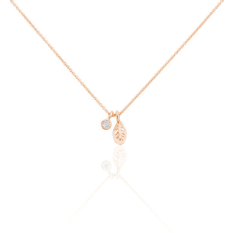 Damen Collier Silber rosevergoldet 925 Zirkonia Blatt Vojna - Halsketten Damen | OROVIVO