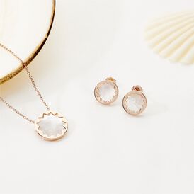 Damen Halskette Silber 925 Rosé Vergoldet Perlmutt - Ketten mit Anhänger Damen | OROVIVO