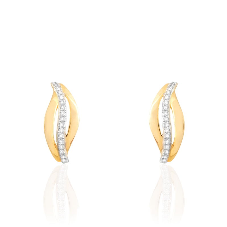 Boucles D'oreilles Puces Erin Or Jaune Diamant - Spannringe Damen | OROVIVO