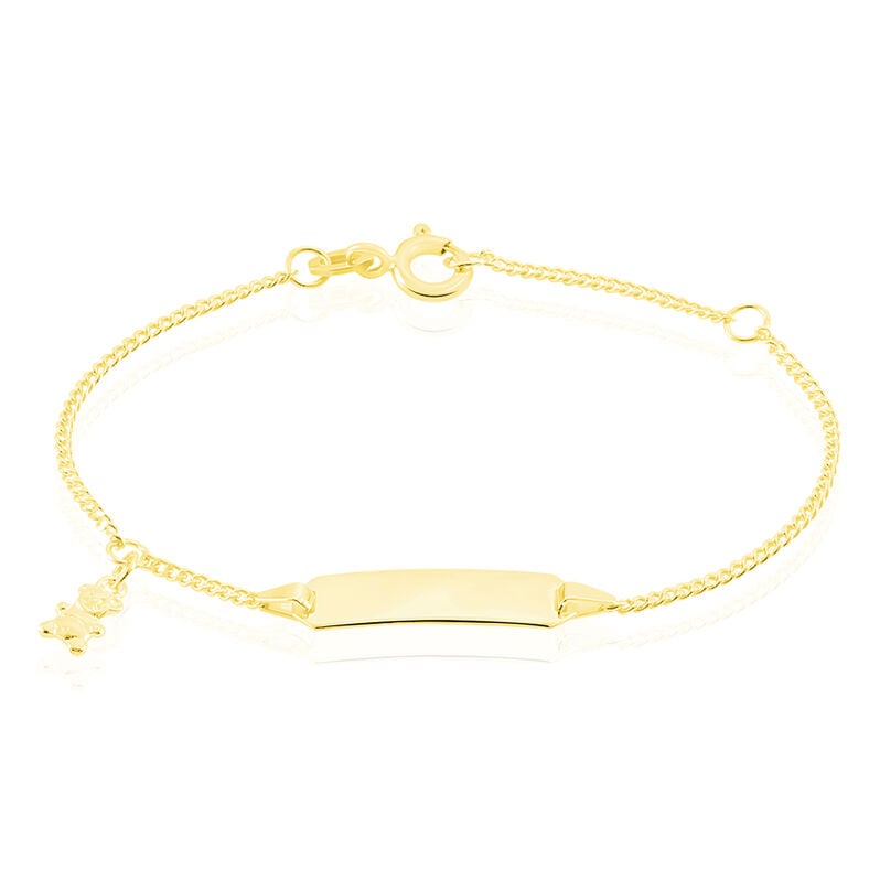 PANZER ID Kinder ID Armband Gold 375 (9 Karat) B&auml;rchen B 1,4 mm - Armb&auml;nder mit Gravur Kinder | OROVIVO