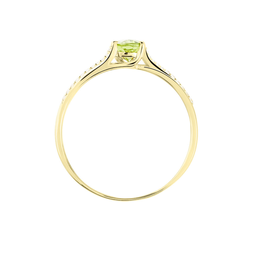 ELENEA Damen Ring Gold 375 (9 Karat) Peridot Gr&uuml;n 0,89 ct Oval
