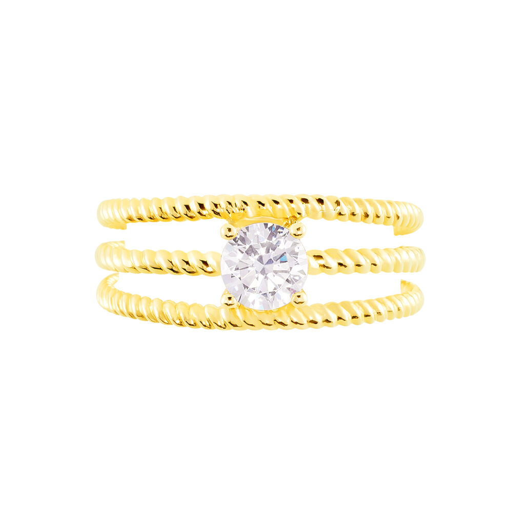 Bague Or Jaune Althea Oxyde De Zirconium Corps De Bague Multi Rangs - Spannringe Damen | OROVIVO