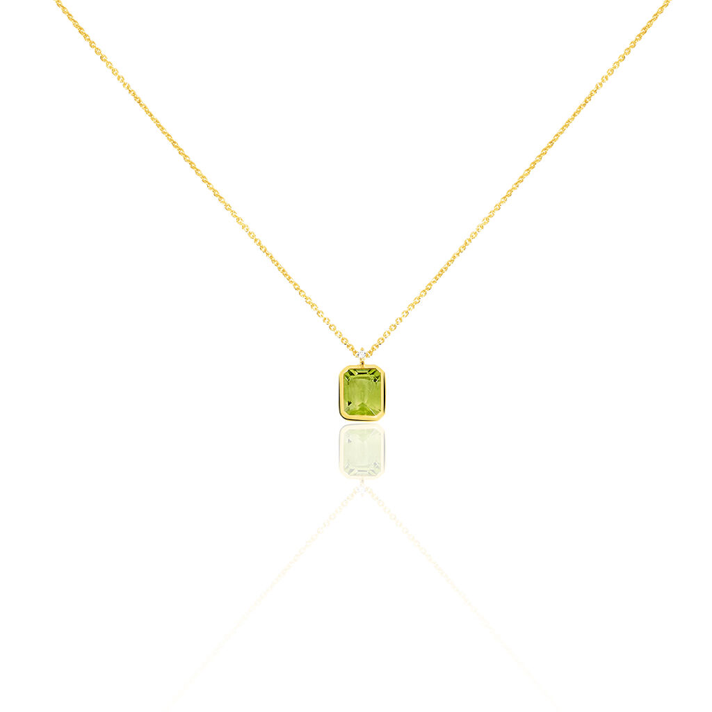 Collier Or Jaune Salma Peridot Et Oxyde - Spannringe Damen | OROVIVO
