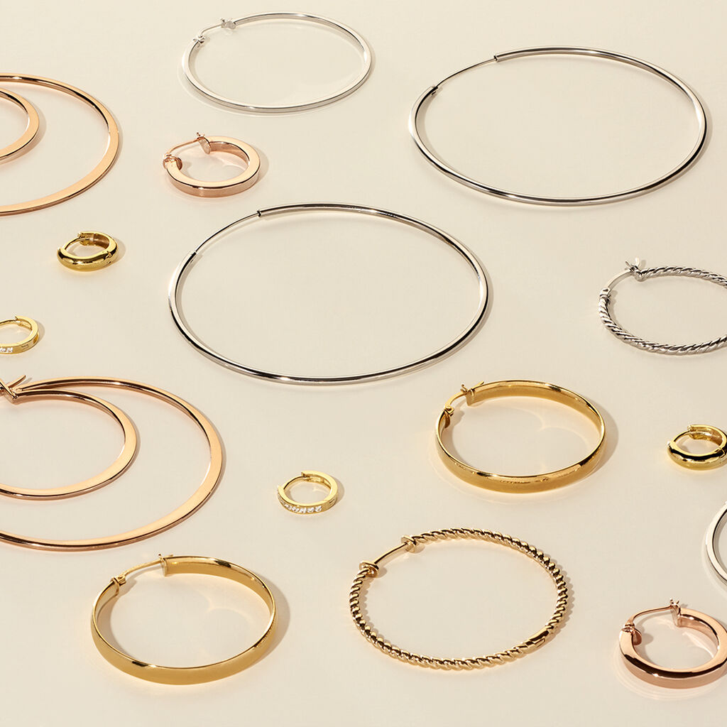 OLYMPIA FLEX. 7 Damen Creolen Silber 925