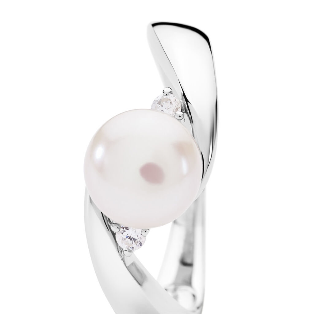 Damen Ring Silber 925 Bouton Weiß Marlen - Solitärringe Damen | OROVIVO