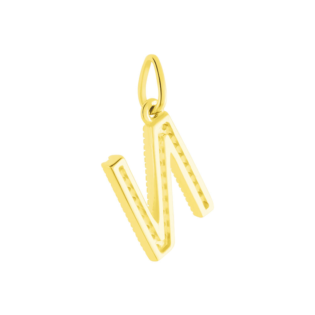 Anhänger Gold 375 Zirkonia Buchstabe N - Schmuckanhänger Familie | OROVIVO