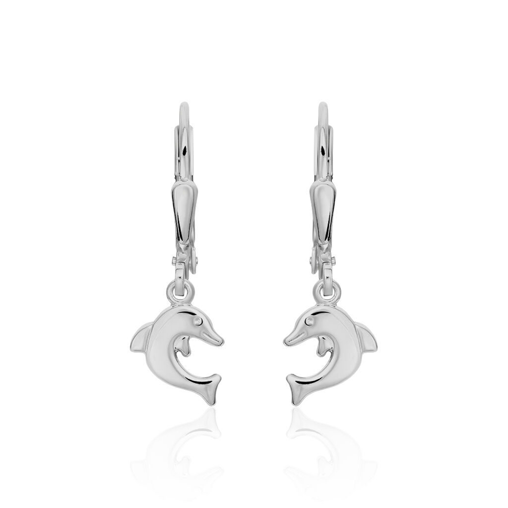 FLIPPY 3 Kinder Ohrringe Lang Silber 925 Delfin - Ohrhänger Kinder | OROVIVO