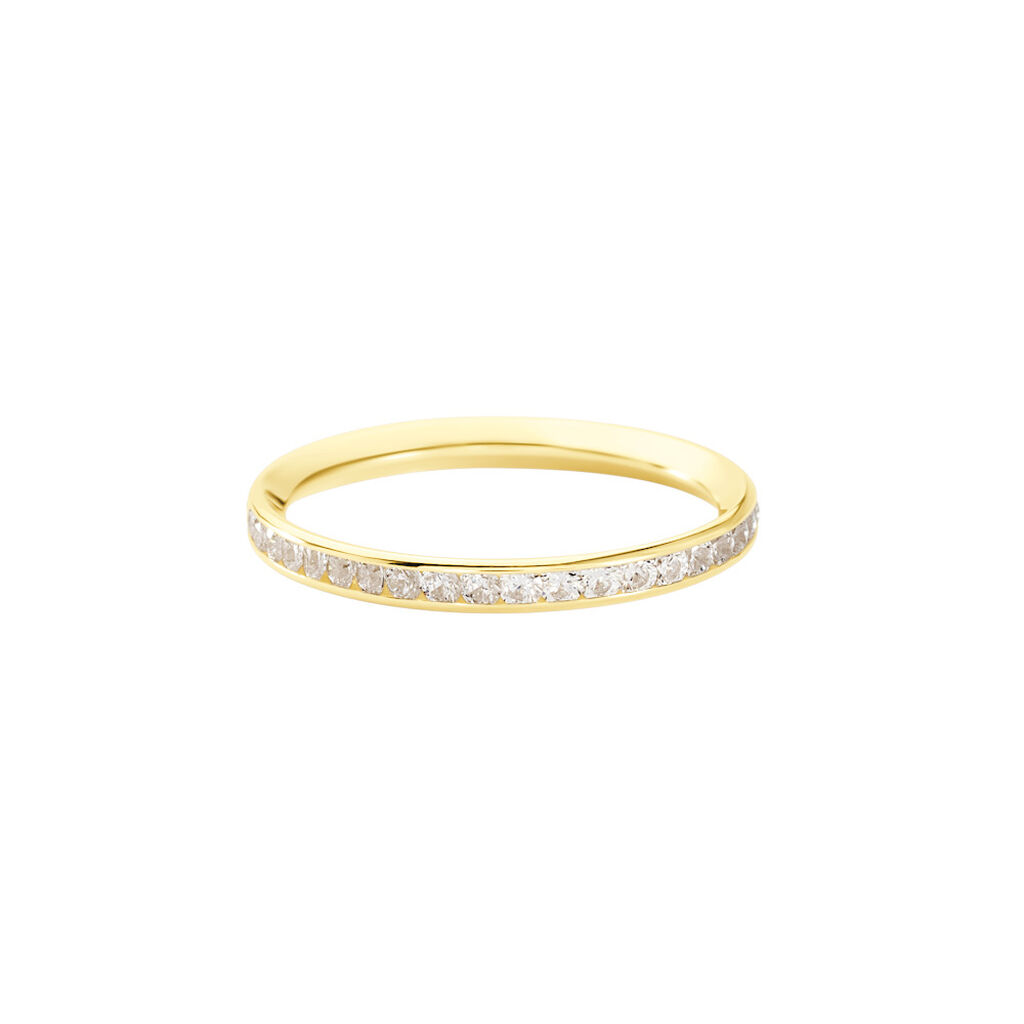 Annia Damen Ring Gold 375 (9 Karat) Zirkonia Weiß, Ring mit Stein