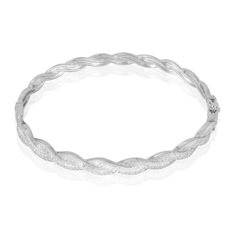 Bangle Silver Shine Argento Rodiato Cubic Zirconia - Spannringe Damen | OROVIVO