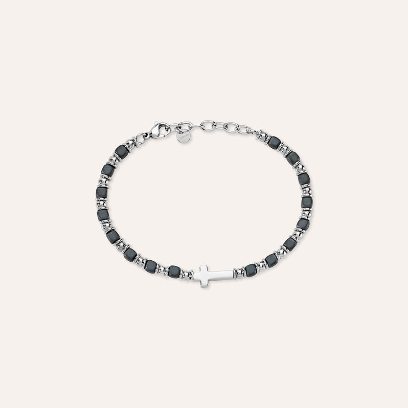 Bracciale Man Code Acciaio Ematite - Spannringe Herren | OROVIVO