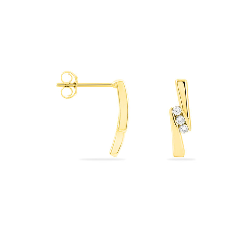 Boucles D'oreilles Puces Galya Or Jaune Diamant - Spannringe Damen | OROVIVO