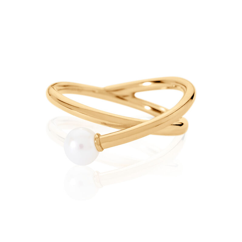 RI Damen Ring Gold 375 (9 Karat) Zuchtperle Wei&szlig; 0,23 ct - Solit&auml;rringe Damen | OROVIVO