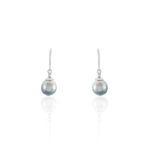 Damen Perlenohrringe Silber 925 Tahitiperle 8-9mm - Ohrhänger Damen | OROVIVO