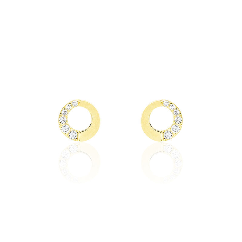 Boucles D'oreilles Puces Kataline Or Jaune Oxyde De Zirconium - Spannringe Damen | OROVIVO
